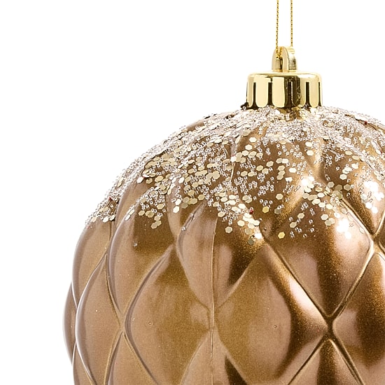 North Pole Trading Co. Bronze Ball 2-pc. Christmas Ornament