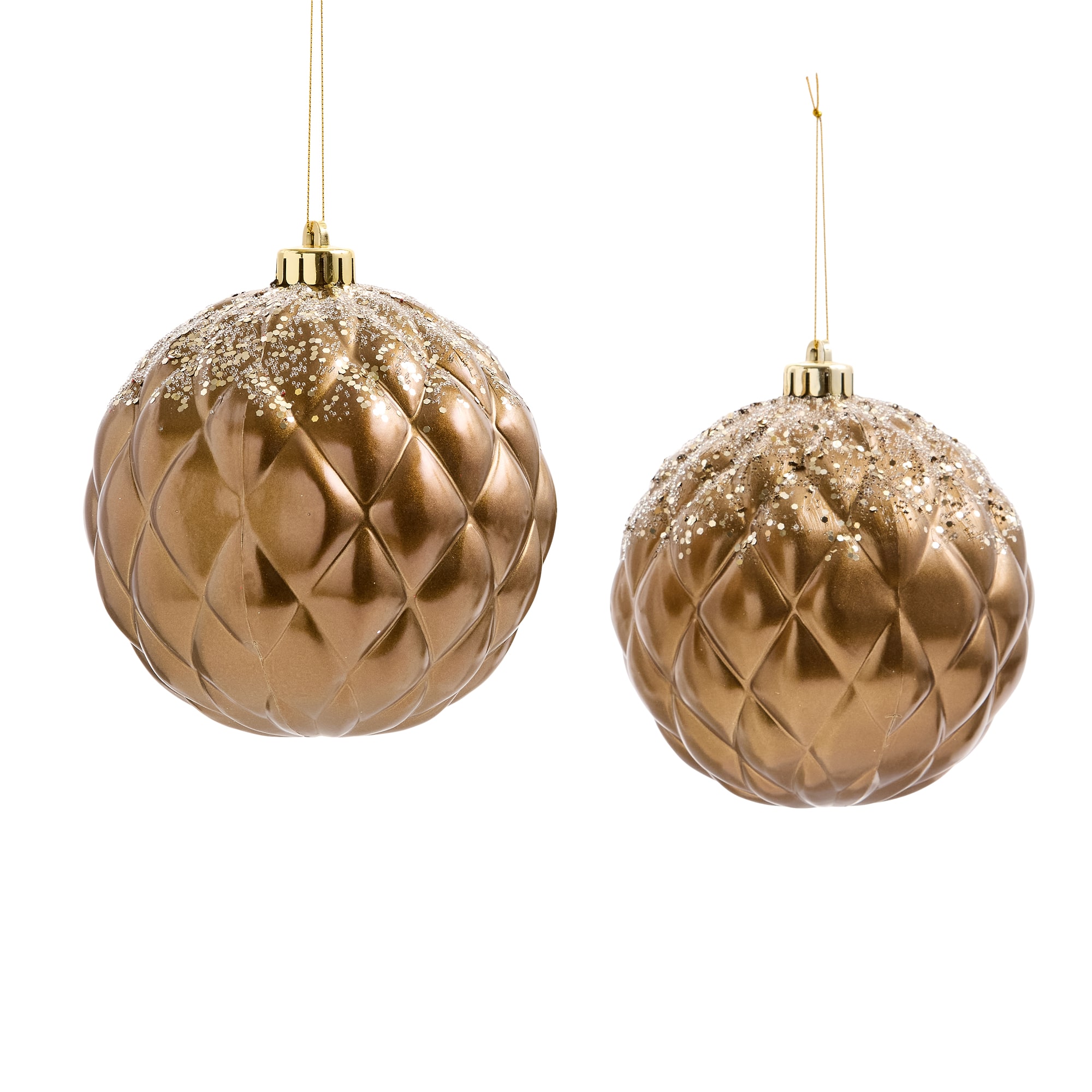 North Pole Trading Co. Bronze Ball 2-pc. Christmas Ornament