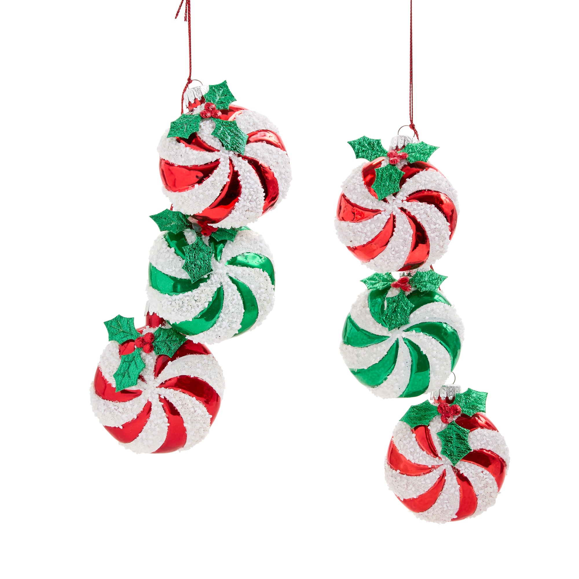 North Pole Trading Co. Peppermint Dangle 2-pc. Christmas Ornament