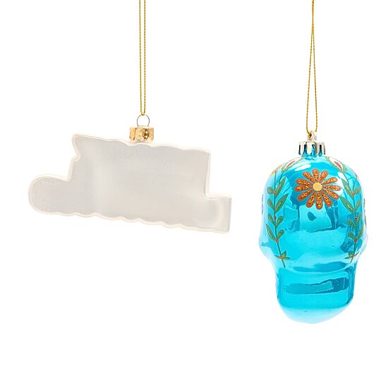 North Pole Trading Co. Feliz Navidad And Skull 2-pc. Christmas Ornament