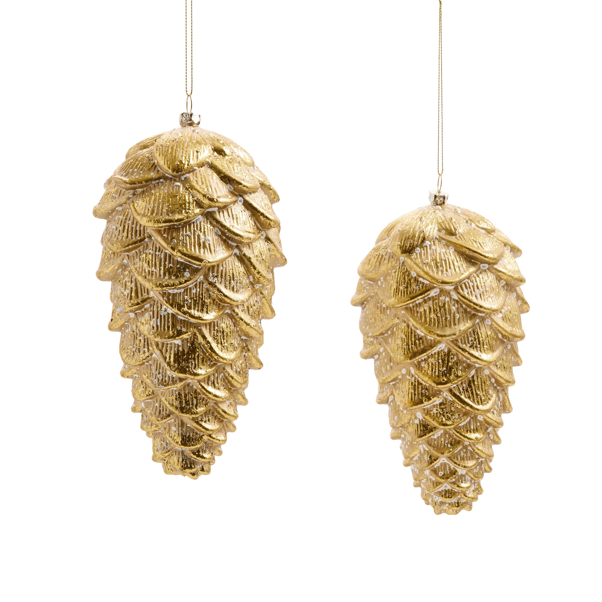 North Pole Trading Co. Gold Pinecone 2-pc. Christmas Ornament