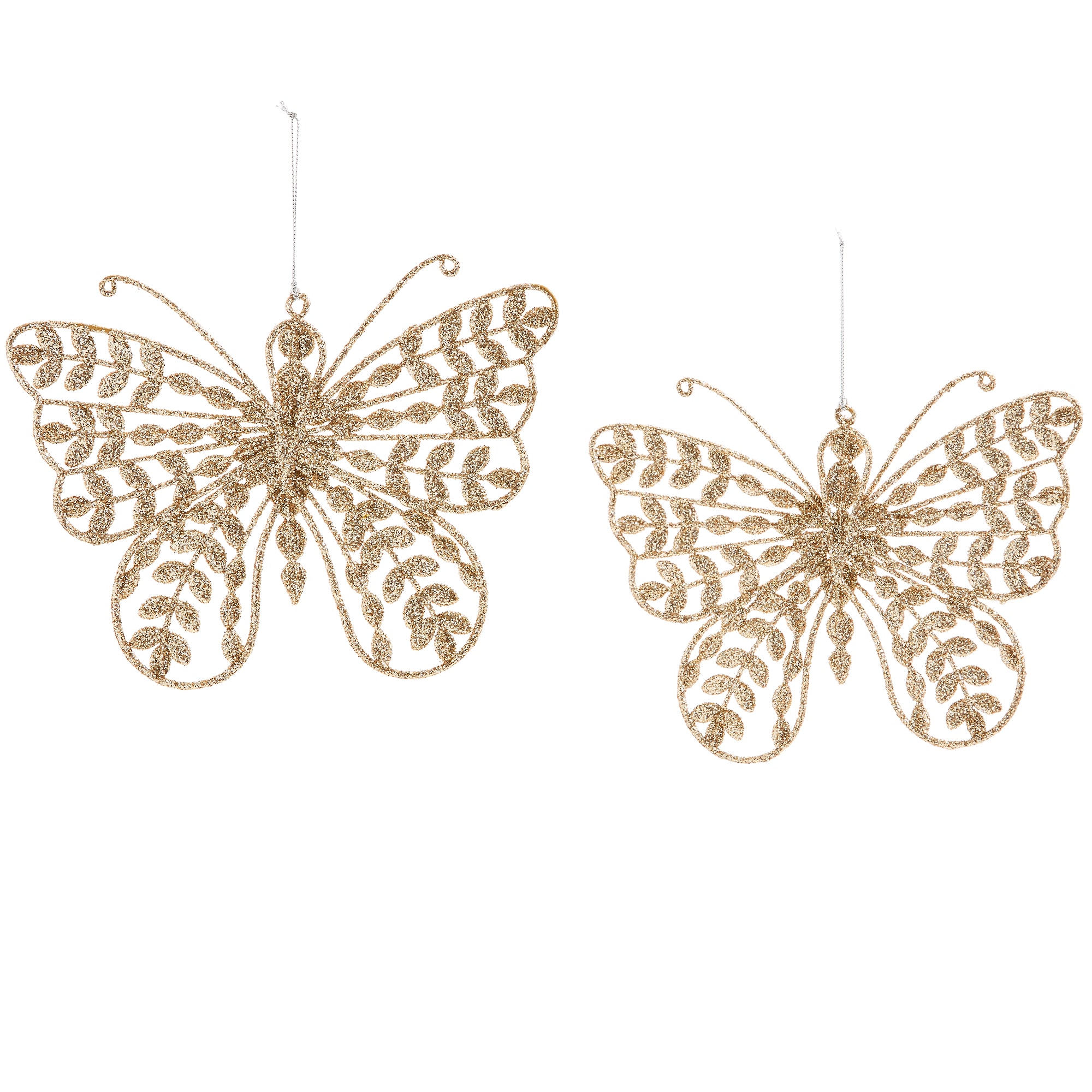 North Pole Trading Co. Jeweled Butterfly 2-pc. Christmas Ornament