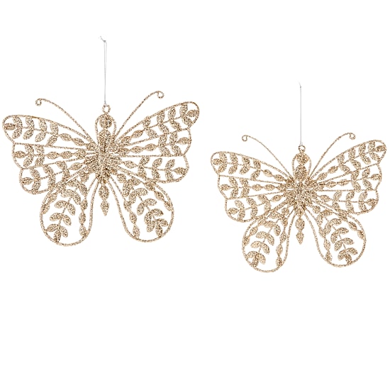 North Pole Trading Co. Jeweled Butterfly 2-pc. Christmas Ornament