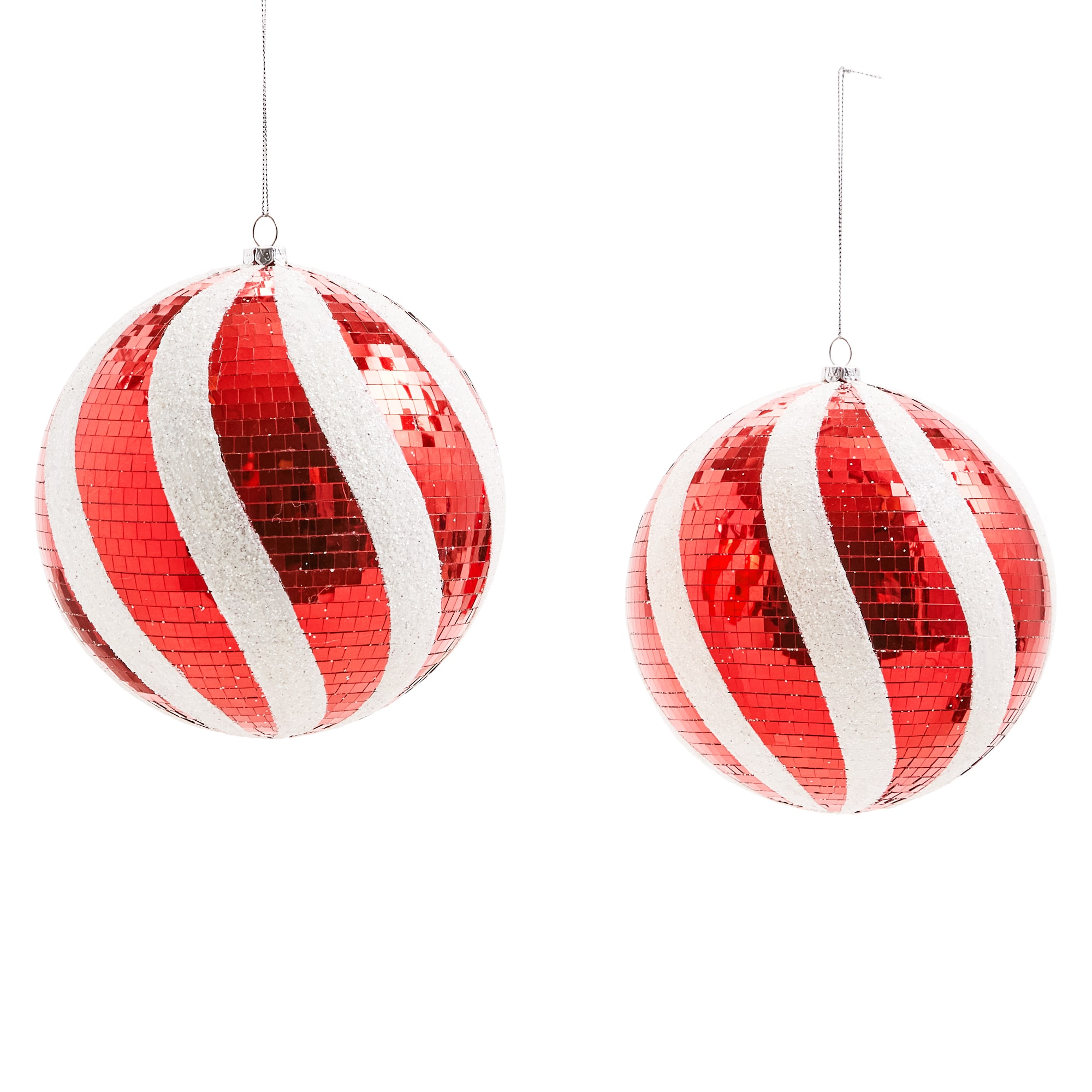 North Pole Trading Co. Candy Stripe Swirl 2-pc. Christmas Ornament