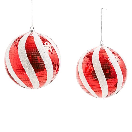 North Pole Trading Co. Candy Stripe Swirl 2-pc. Christmas Ornament