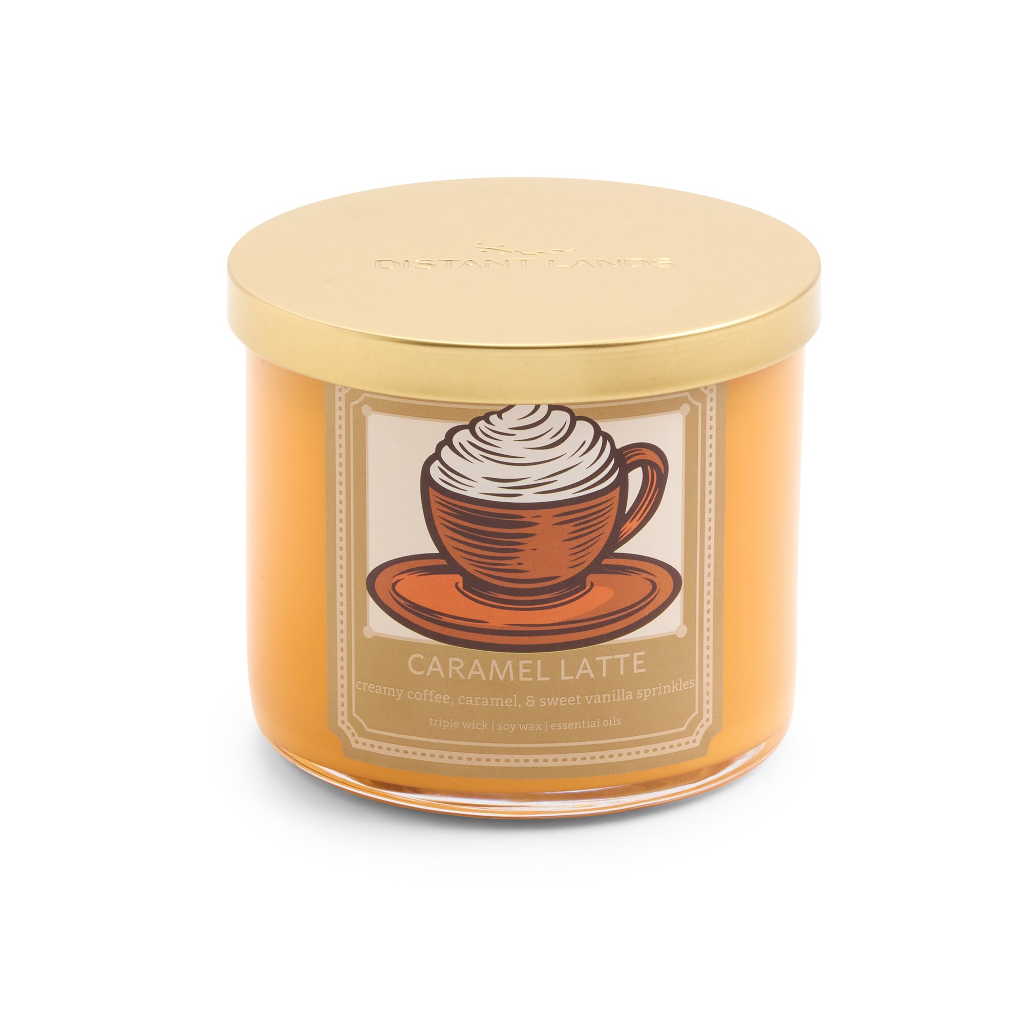 Distant Lands Caramel Latte 3-Wick Scented Jar Candle