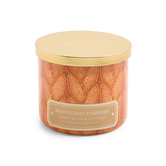 Distant Lands 14oz Mahagony Pumpkin 3-Wick Scented Jar Candle