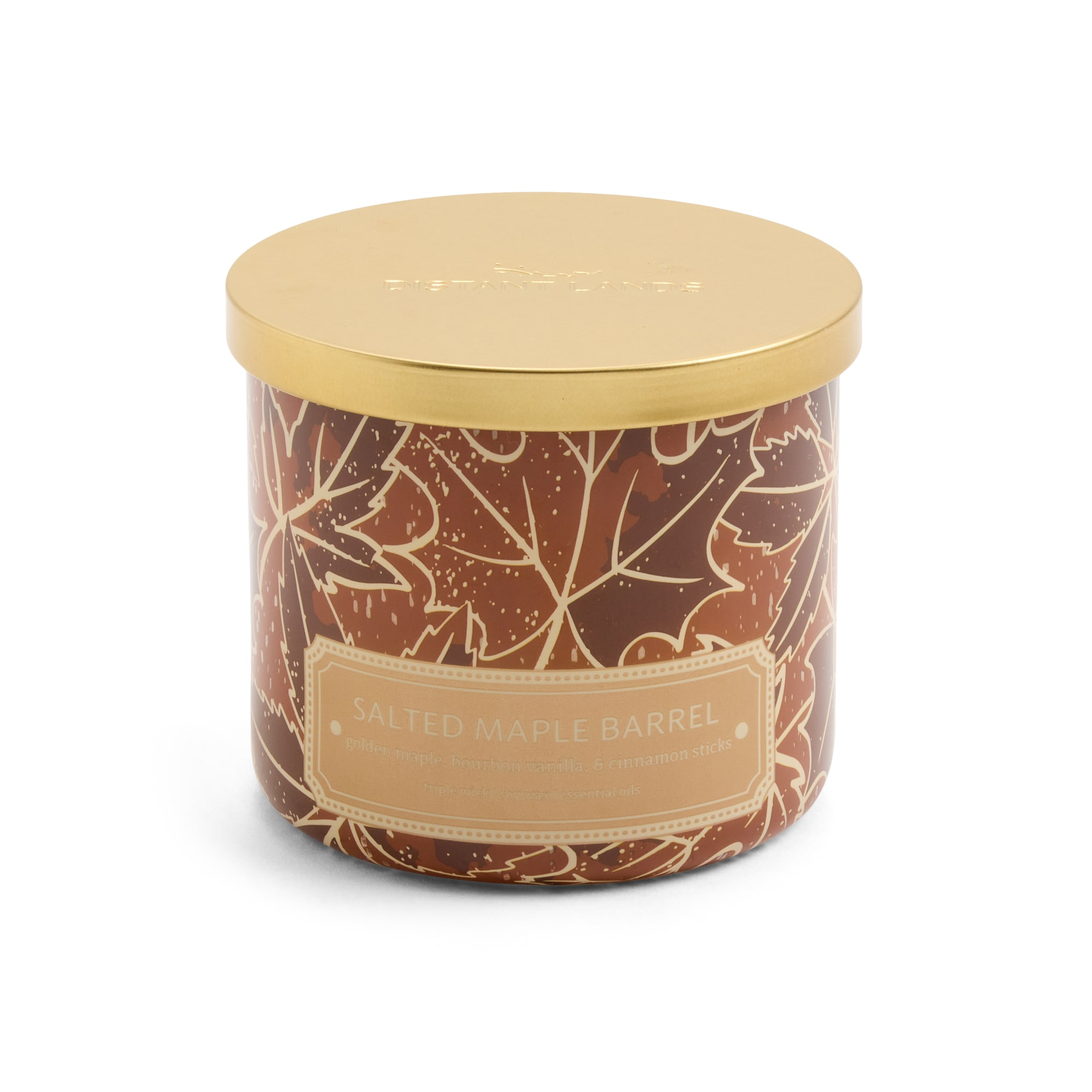 Distant Lands Salted Maple Barrel 3-Wick Scented Jar Candle
