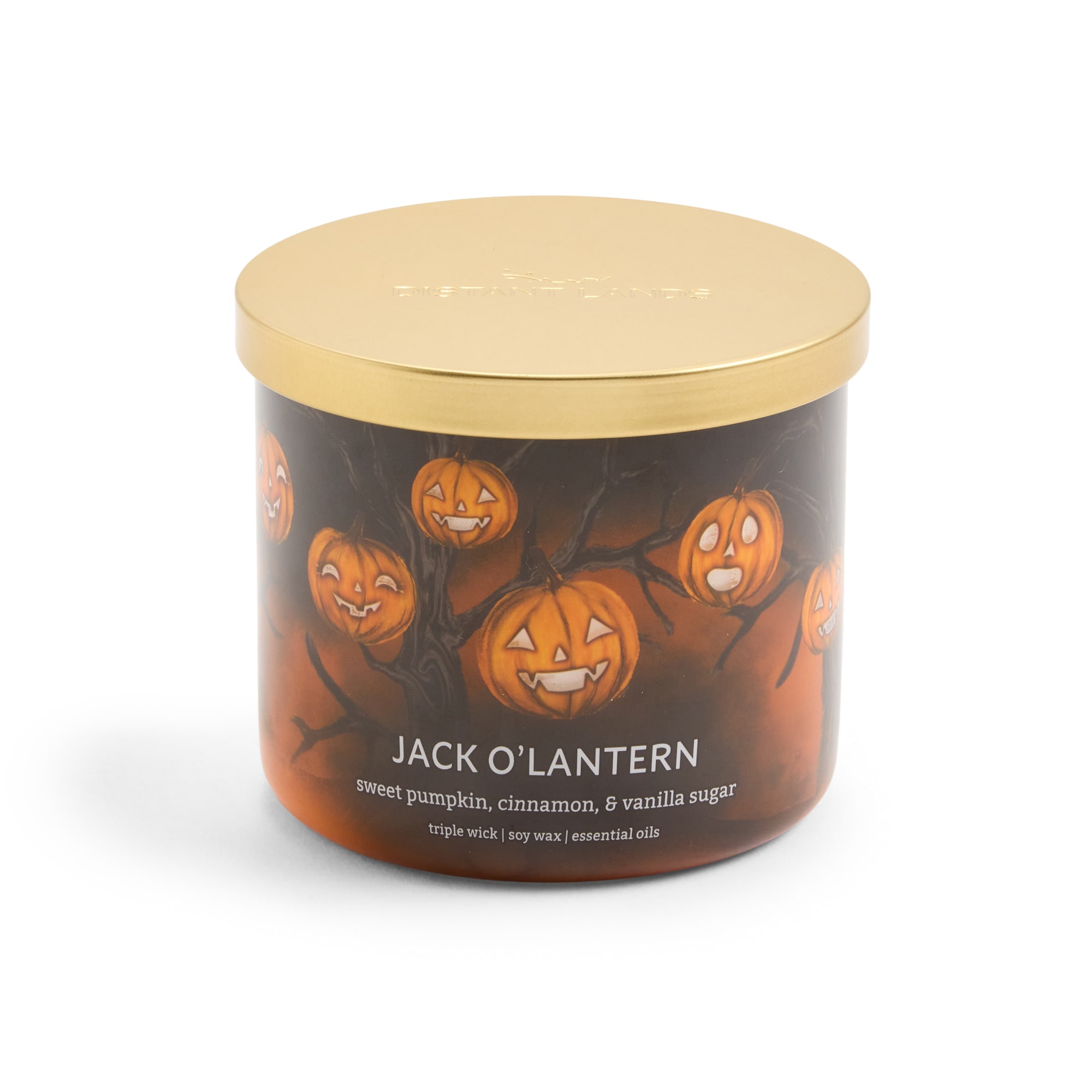 Distant Lands Jack O Lantern 3-Wick Scented Jar Candle
