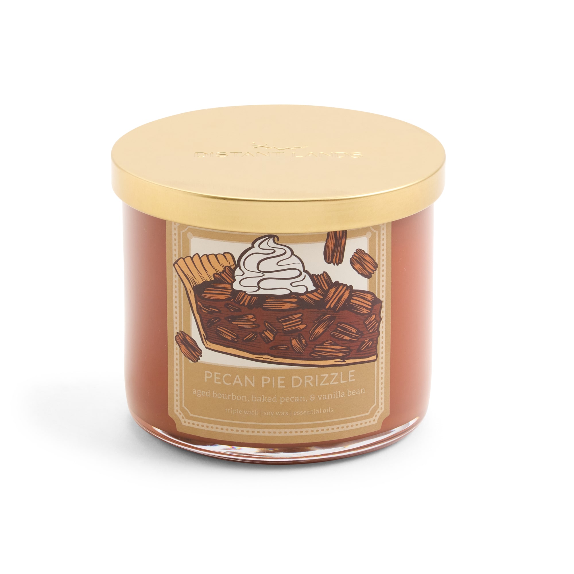 Distant Lands Pecan Pie Drizzle 3-Wick Scented Jar Candle