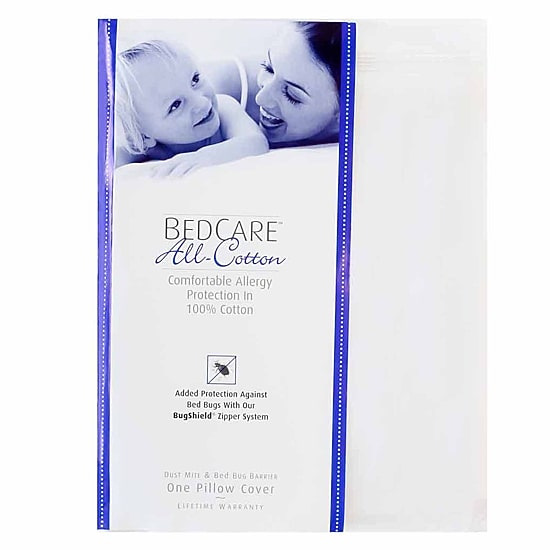 BedCare All Cotton Allergy and Bed Bug Proof Pillow Cover