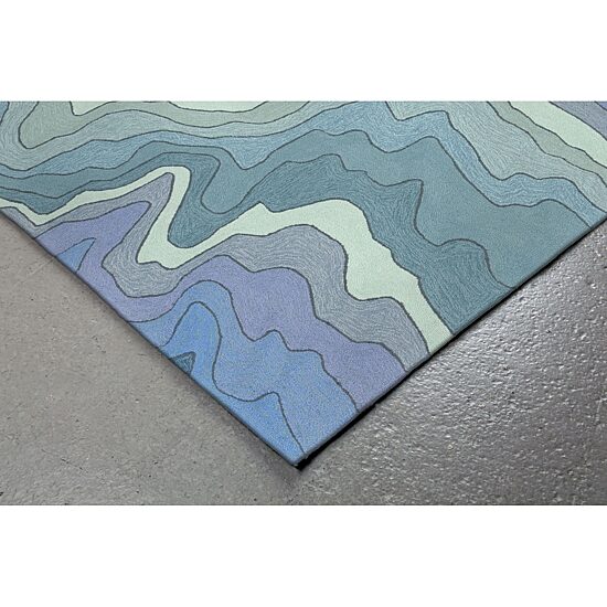 Liora Manne Ravella Mykonos Waves Hand Tufted Indoor Outdoor Rectangular Accent Rug