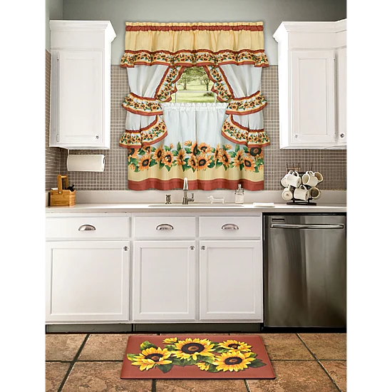 Achim Black Eyed Susan Anti-Fatigue 18"X30" Kitchen Mat