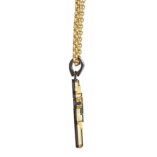 Mens Stainless Steel Cross 24 Inch Pendant Necklace