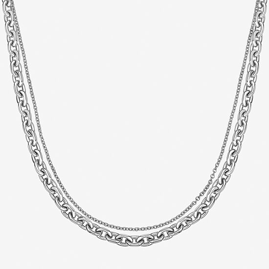 Mens Stainless Steel 22 Inch Link Chain Necklace