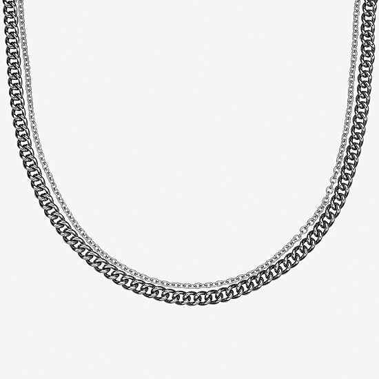 Mens Stainless Steel 22 Inch Curb Chain Necklace