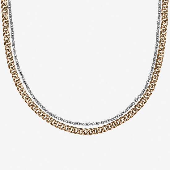 Mens Stainless Steel 22 Inch Curb Chain Necklace