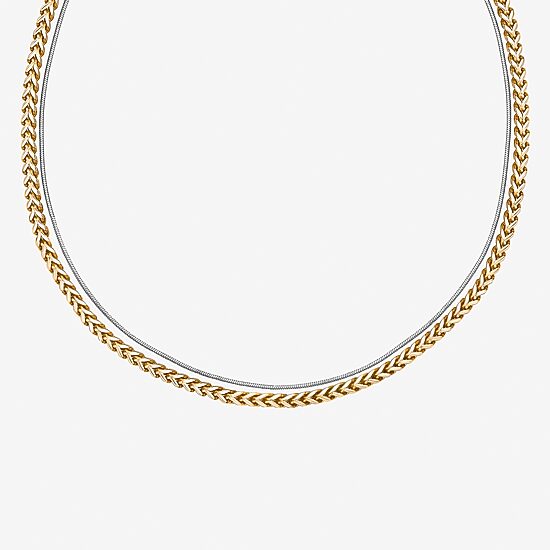Mens Stainless Steel 22 Inch Wheat Chain Necklace