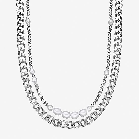 Mens Stainless Steel 24 Inch Bead Chain Necklace