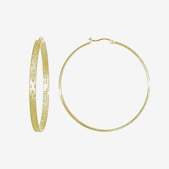 Womens 14K Gold Over Silver 50mm Hoop Earrings