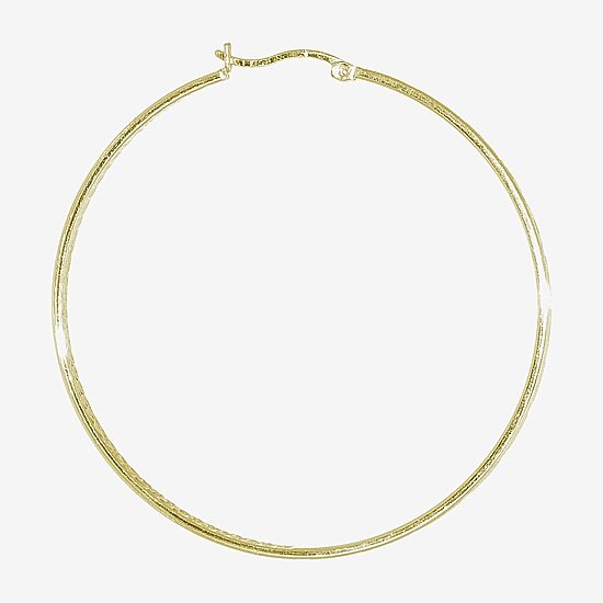 Womens 14K Gold Over Silver 50mm Hoop Earrings