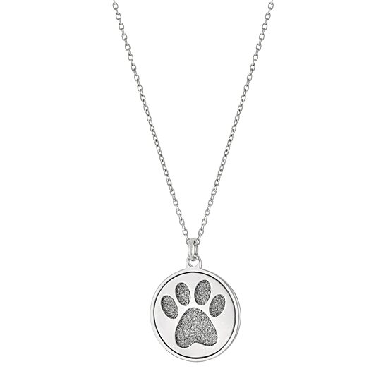 Paw Womens Sterling Silver Round 18 Inch Pendant Necklace