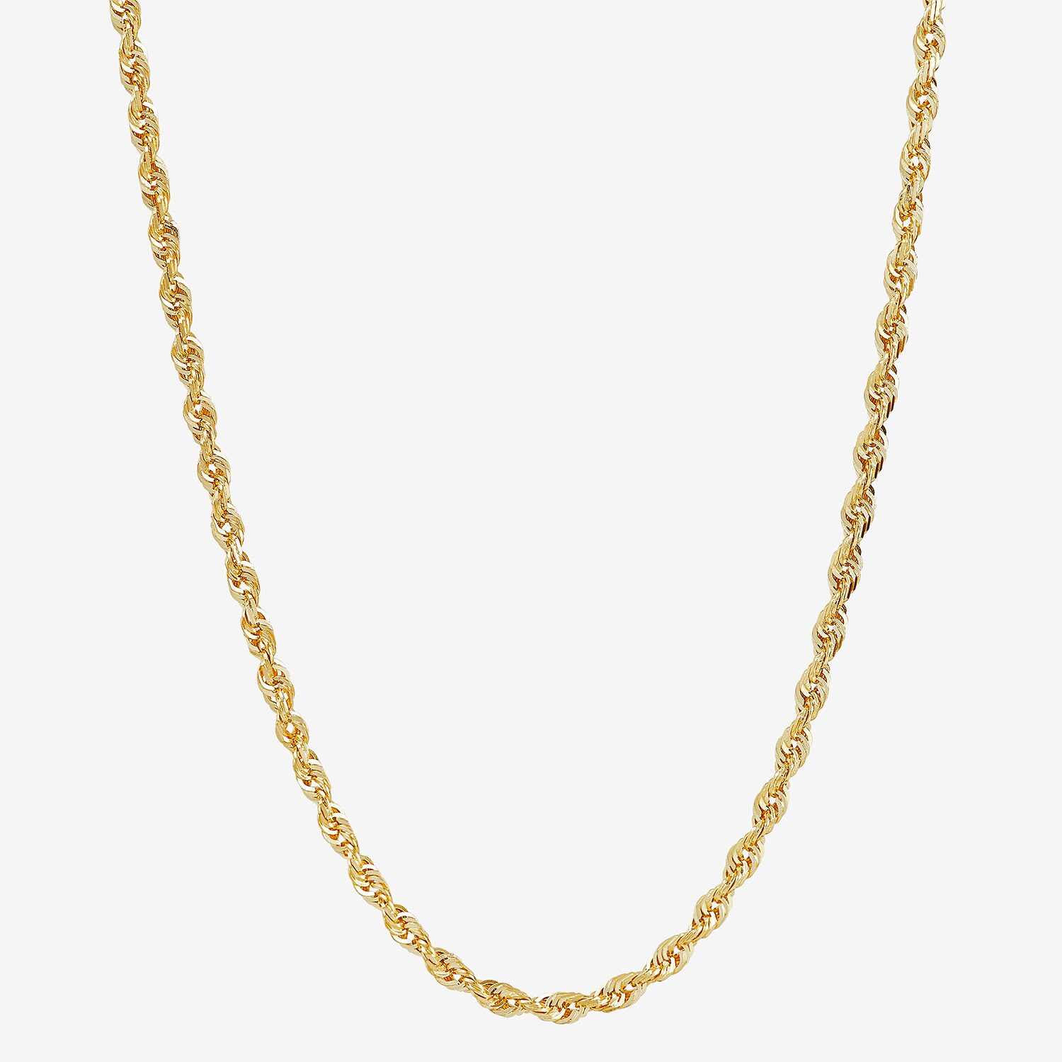 Solid 14K Gold Glitter Rope 18-30" 2.5mm Chain
