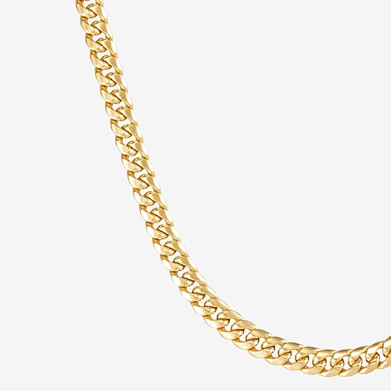 Made in Italy Mens 10K White Gold 14K White Gold 22 Inch Curb Chain Necklace