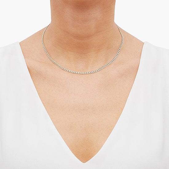 Unisex Adult 14K Gold 16 Inch Curb Chain Necklace