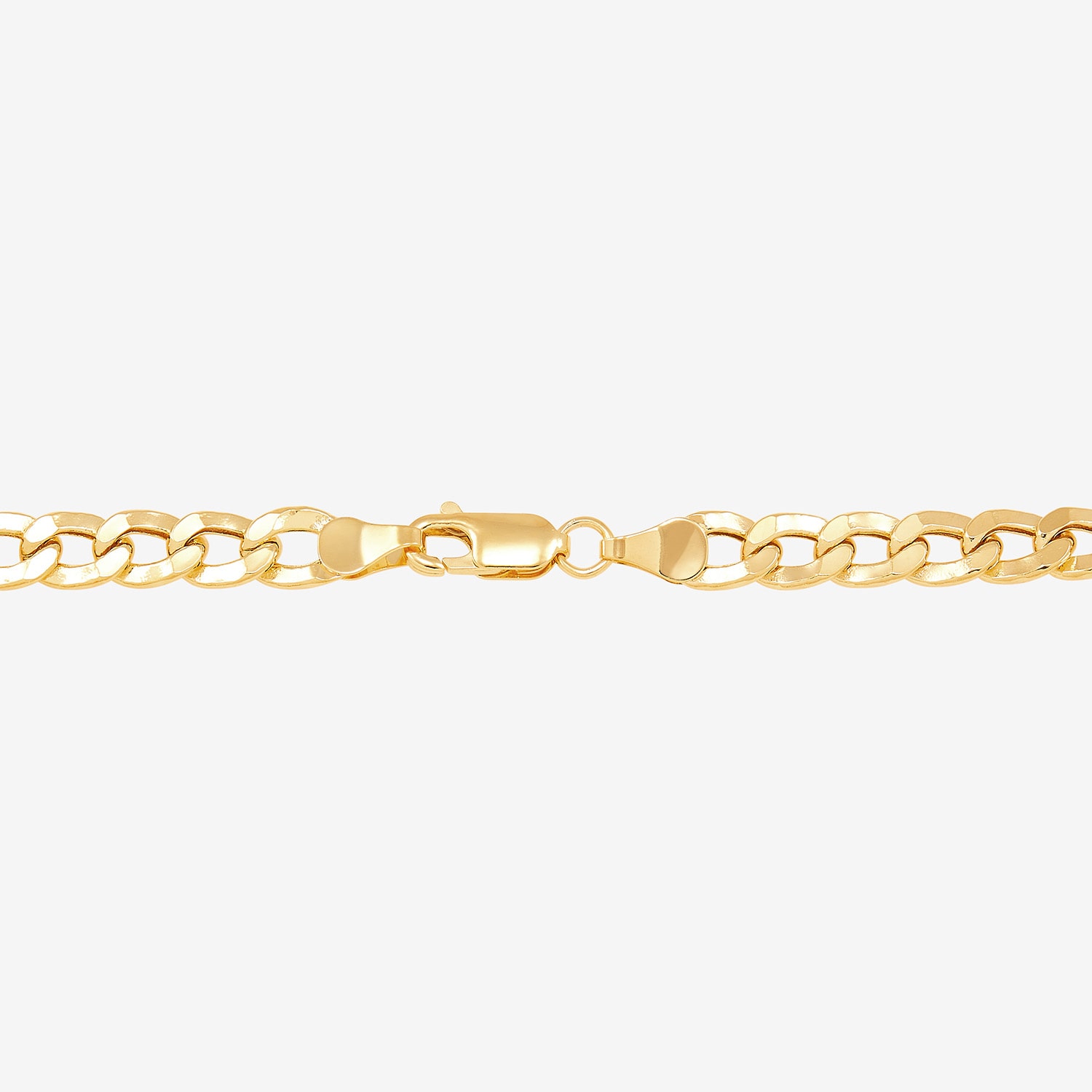 Mens 10K Gold 8.5 Inch 6mm Semi-Solid Curb Bracelet