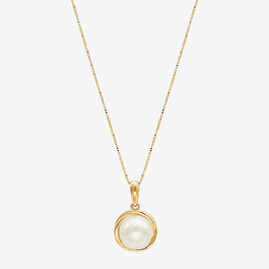Certified Sofia™ Cultured Freshwater Pearl 10K Gold Knot Pendant