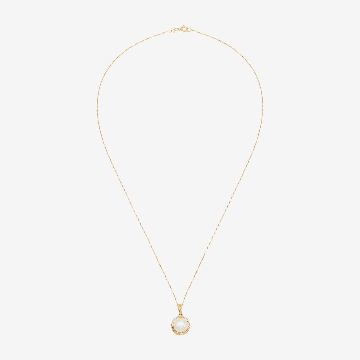 Certified Sofia™ Cultured Freshwater Pearl 10K Gold Knot Pendant