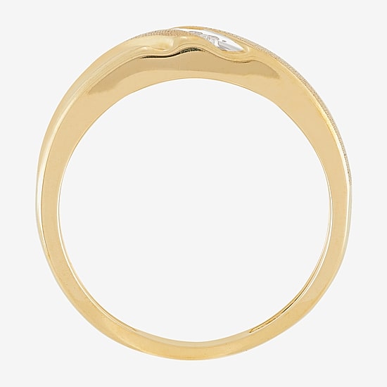 Mens Diamond-Accent Band in 10K Gold