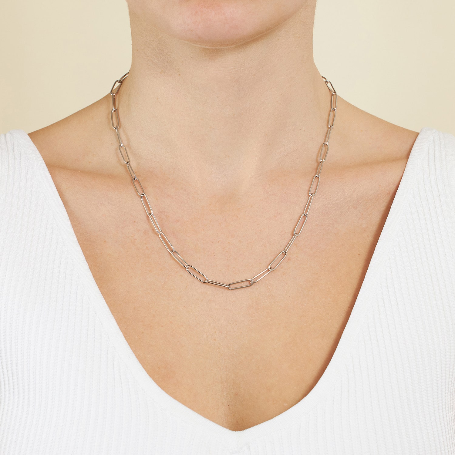 Silver Reflections Pure Over Brass 18-24" Paperclip Chain Necklace