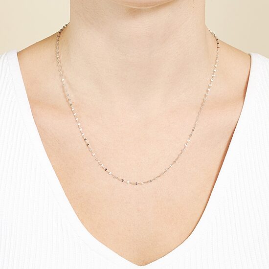 Silver Treasures Made In Italy Sterling Silver 16-20" Mirror Chain Necklace