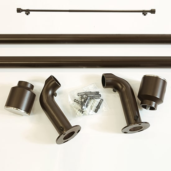 Thermaplus Gun Metal Cap Finial 1 IN Adjustable Curtain Rod