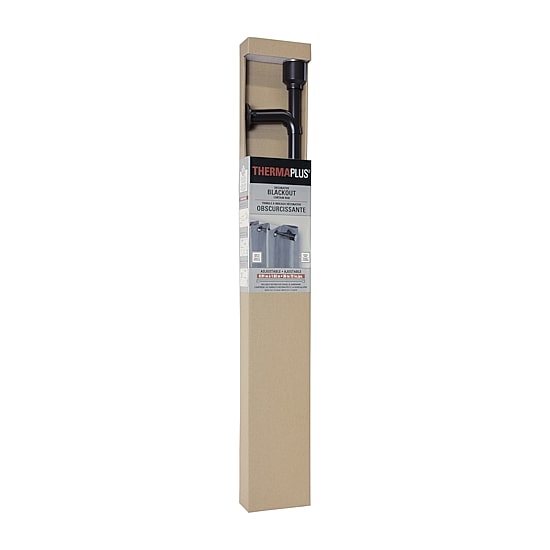 Thermaplus Gun Metal Cap Finial 1 IN Adjustable Curtain Rod