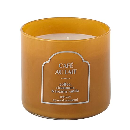 Distant Lands 14oz Cafe Au Lait 3-Wick Scented Jar Candle