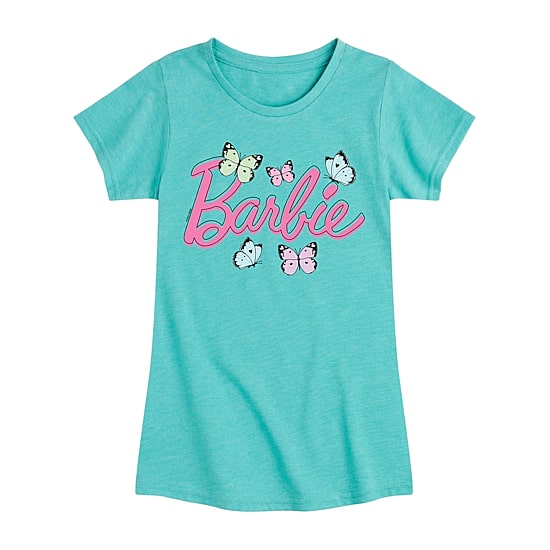 Big Kid Girls Round Neck Short Sleeve Classic Fit Barbie Graphic T-Shirt