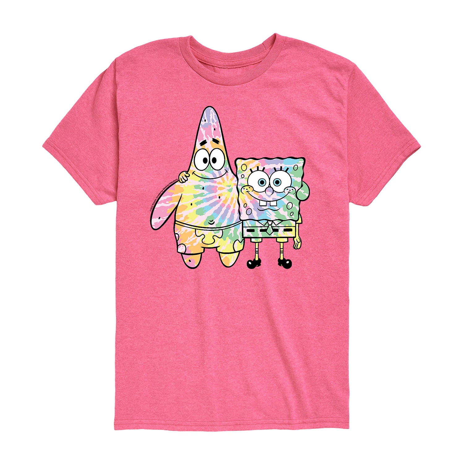 Big Kid Girls Crew Neck Short Sleeve Classic Fit Spongebob Graphic T-Shirt