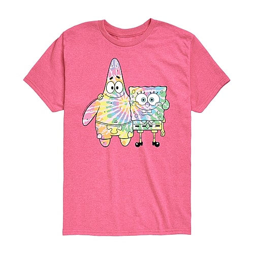 Air Waves Big Kid Girls Crew Neck Short Sleeve Classic Fit Spongebob Graphic T-shirt In Pink