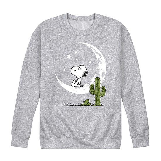 Novelty Mens Crew Neck Long Sleeve Peanuts Sweatshirt