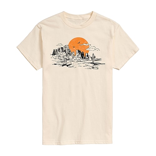 Mens Short Sleeve Graphic T-Shirt, X-large, Beige