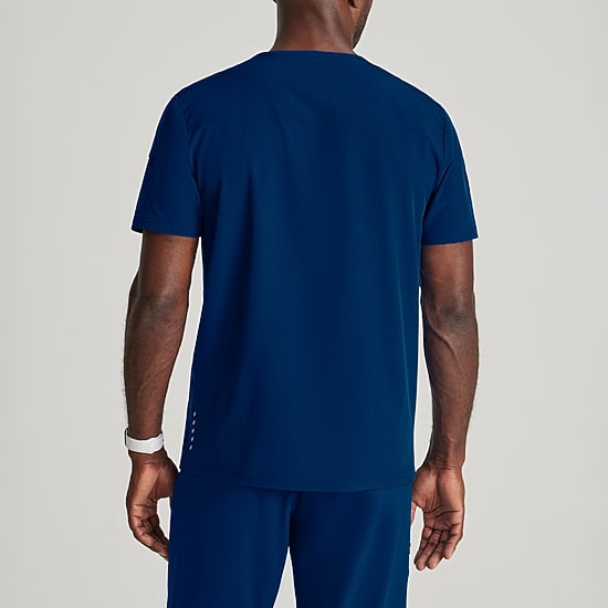 Barco One Bot195 Velocity 2-Pocket Mens V Neck Short Sleeve Wrinkle Resistant Scrub Top
