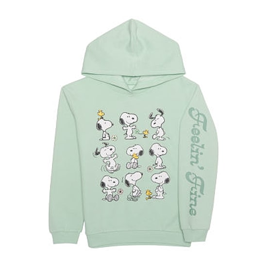 Little & Big Kid Girls Long Sleeve Peanuts Snoopy Fleece Hoodie