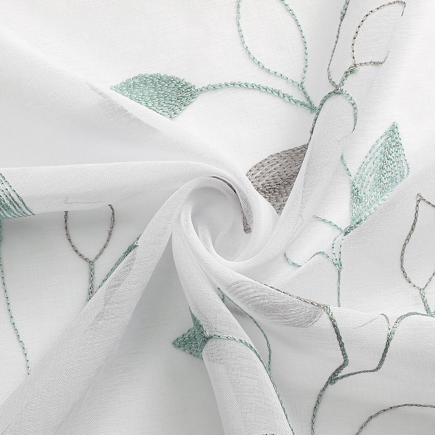 Regal Home Cedar Embroidered Grommet Top Sheer Set of 2 Curtain Panel