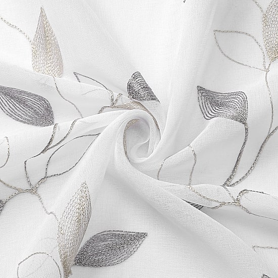 Regal Home Cedar Embroidered Grommet Top Embroidered Sheer Set of 2 Curtain Panel