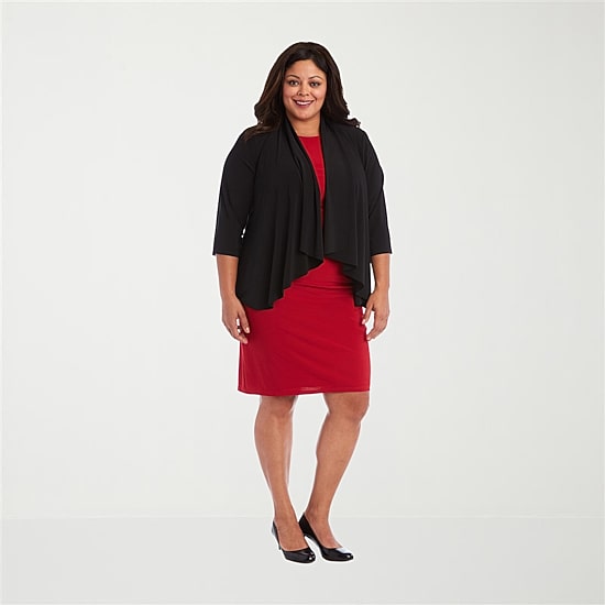 R & M Richards Womens 3/4 Sleeve Shrug Plus