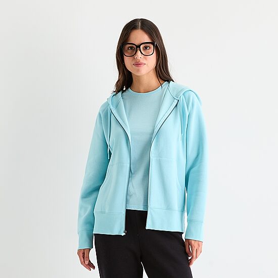 Xersion Womens Oversized Super Soft Fleece Full Zip Hoodie