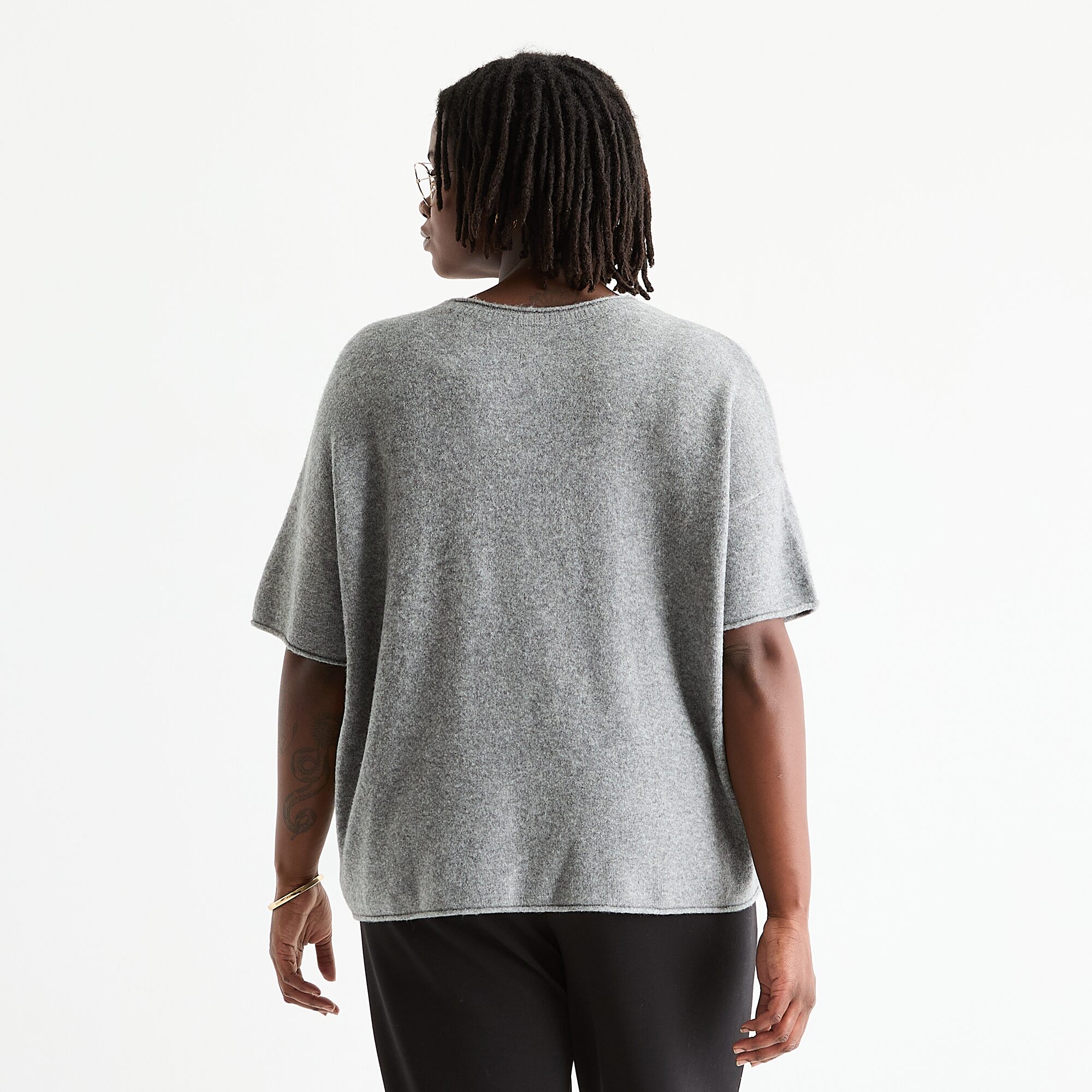 Stylus Plus Womens Crew Neck Short Sleeve Pullover Sweater